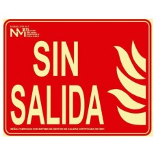 SEÑAL DE INCENDIO "SIN SALIDA" 20X25CM HOMOLOGADA SEGÚN NORMATIVA PP ROJO ARCHIVO 2000 6171-06H RJ (Espera 4 dias) en Huesoi